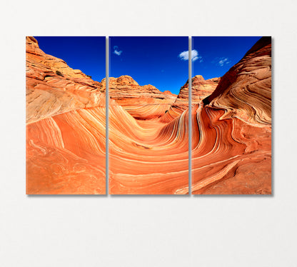 Marble Canyon Wave Arizona USA Canvas Print-Canvas Print-CetArt-3 Panels-36x24 inches-CetArt