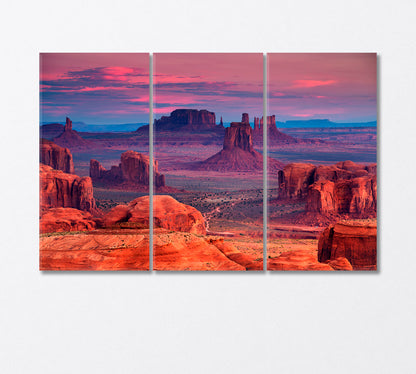 Sunrise at Hunts Mesa Monument Valley Arizona Canvas Print-Canvas Print-CetArt-3 Panels-36x24 inches-CetArt