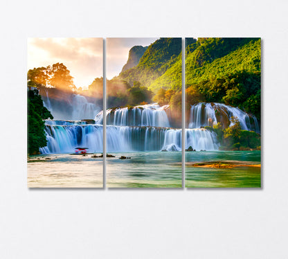 Ban Gioc Water Falls Vietnam Canvas Print-Canvas Print-CetArt-3 Panels-36x24 inches-CetArt