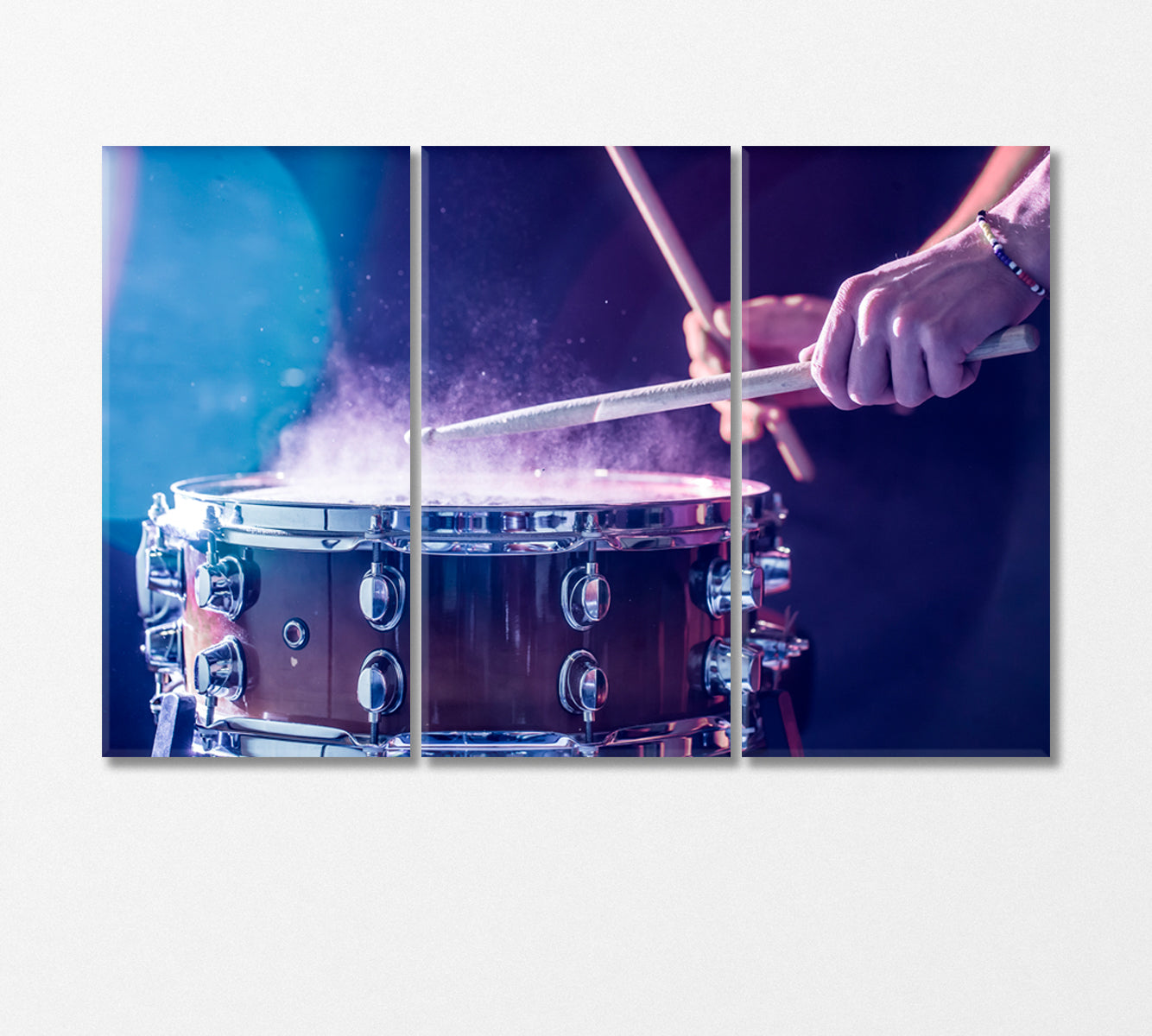 Close Up of Drummer's Hands While Playing Drums Canvas Print-Canvas Print-CetArt-3 Panels-36x24 inches-CetArt