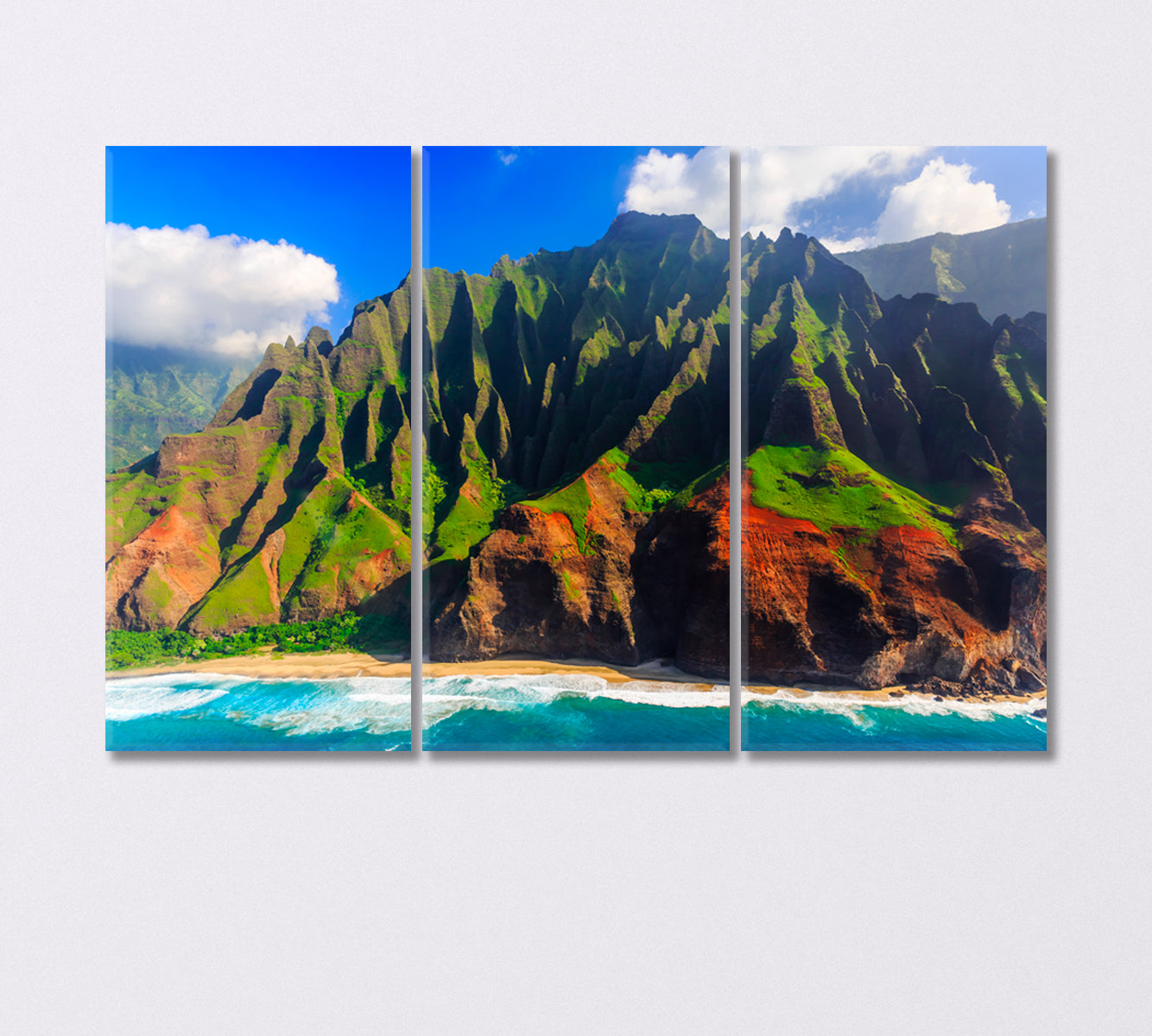Spectacular Na Pali Coast Hawaii Canvas Print-Canvas Print-CetArt-3 Panels-36x24 inches-CetArt