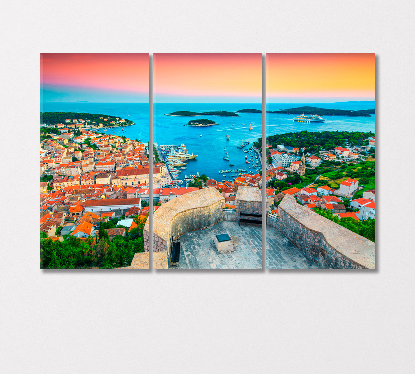 Island Hvar in Dalmatia Croatia Canvas Print-Canvas Print-CetArt-3 Panels-36x24 inches-CetArt