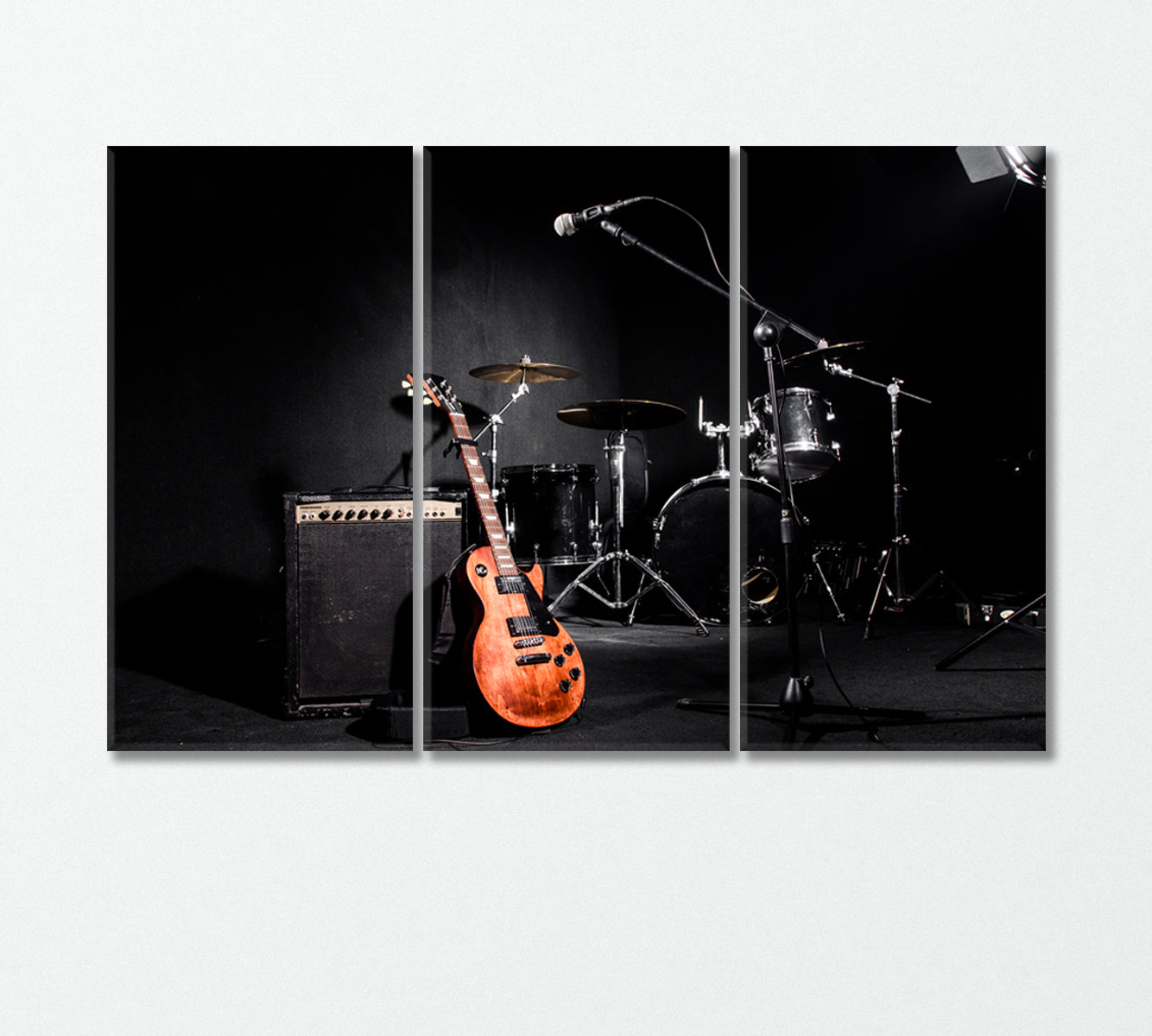 Set of Musical Instruments During Concert Canvas Print-Canvas Print-CetArt-3 Panels-36x24 inches-CetArt