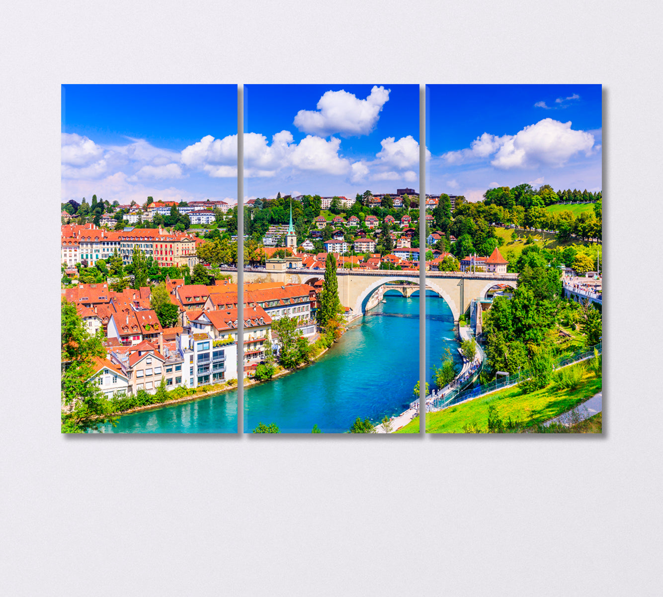 View of the Old City Center Bern Switzerland Canvas Print-Canvas Print-CetArt-3 Panels-36x24 inches-CetArt