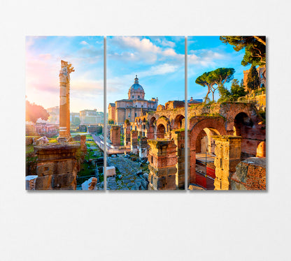 Roman Forum in Rome Italy Canvas Print-Canvas Print-CetArt-3 Panels-36x24 inches-CetArt