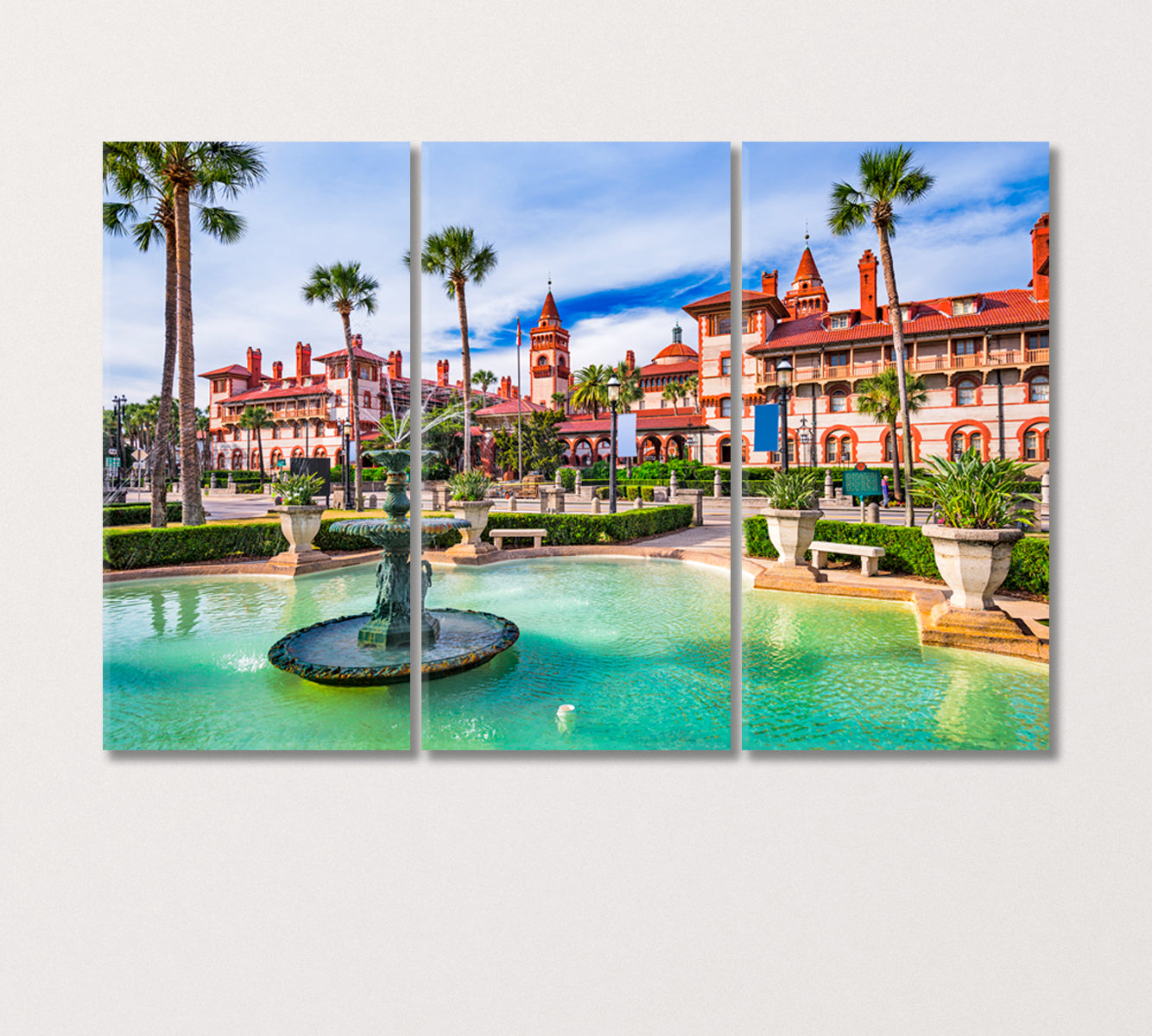 Saint Augustine City Florida United States Canvas Print-Canvas Print-CetArt-3 Panels-36x24 inches-CetArt