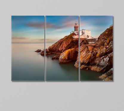 Baily Lighthouse Dublin Ireland Canvas Print-Canvas Print-CetArt-3 Panels-36x24 inches-CetArt