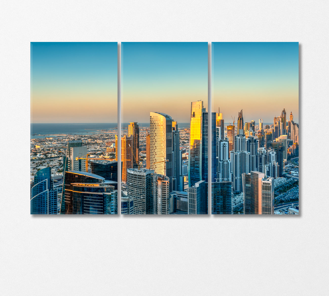 Business Bay Towers in Dubai Canvas Print-Canvas Print-CetArt-3 Panels-36x24 inches-CetArt