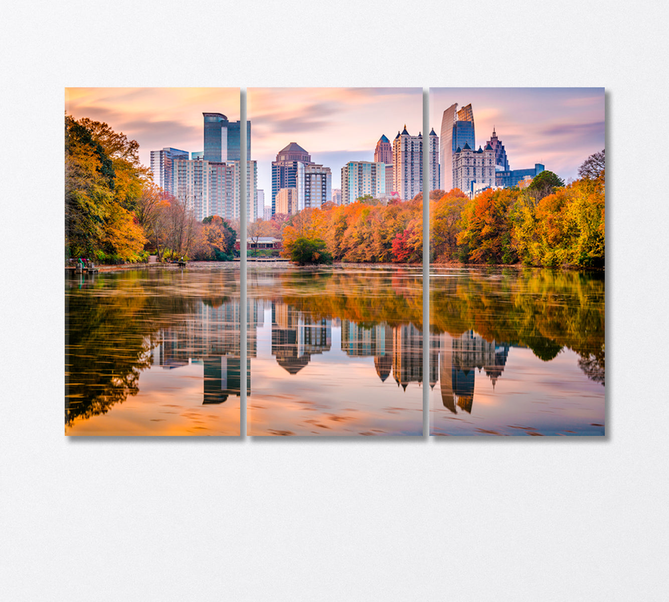 Piedmont Park in Autumn Atlanta USA Canvas Print-Canvas Print-CetArt-3 Panels-36x24 inches-CetArt