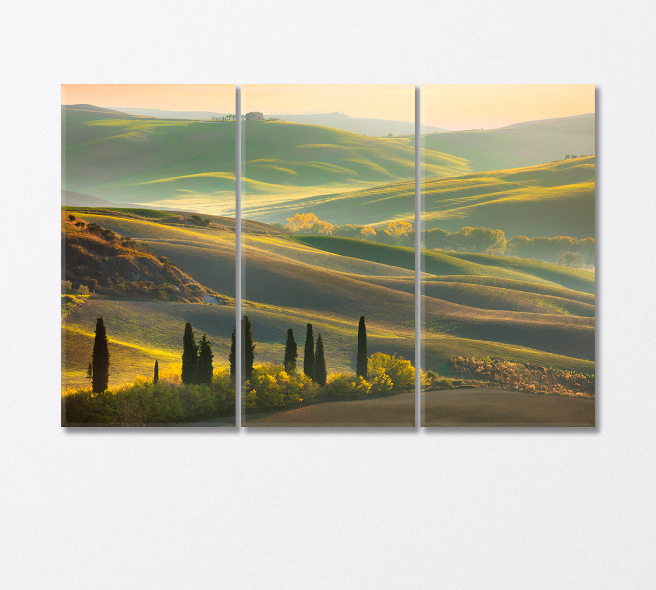 Spring Hills Tuscany Italy Canvas Print-Canvas Print-CetArt-3 Panels-36x24 inches-CetArt