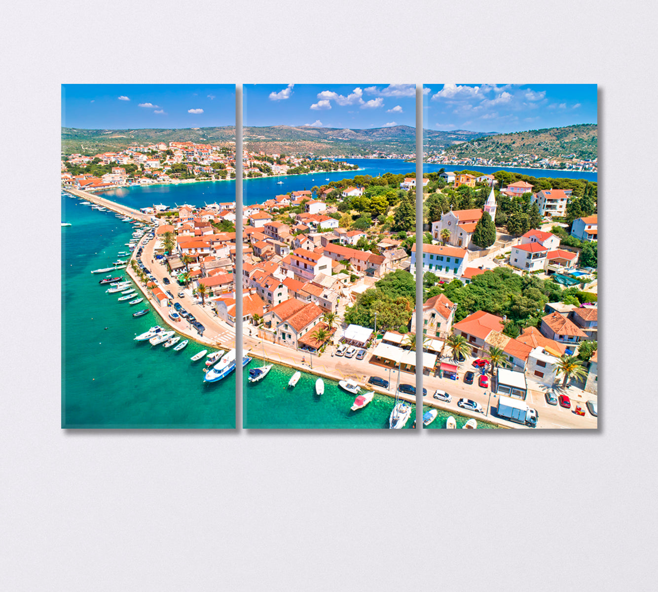 Rogoznica Village on the Dalmatian Coast Italy Canvas Print-Canvas Print-CetArt-3 Panels-36x24 inches-CetArt