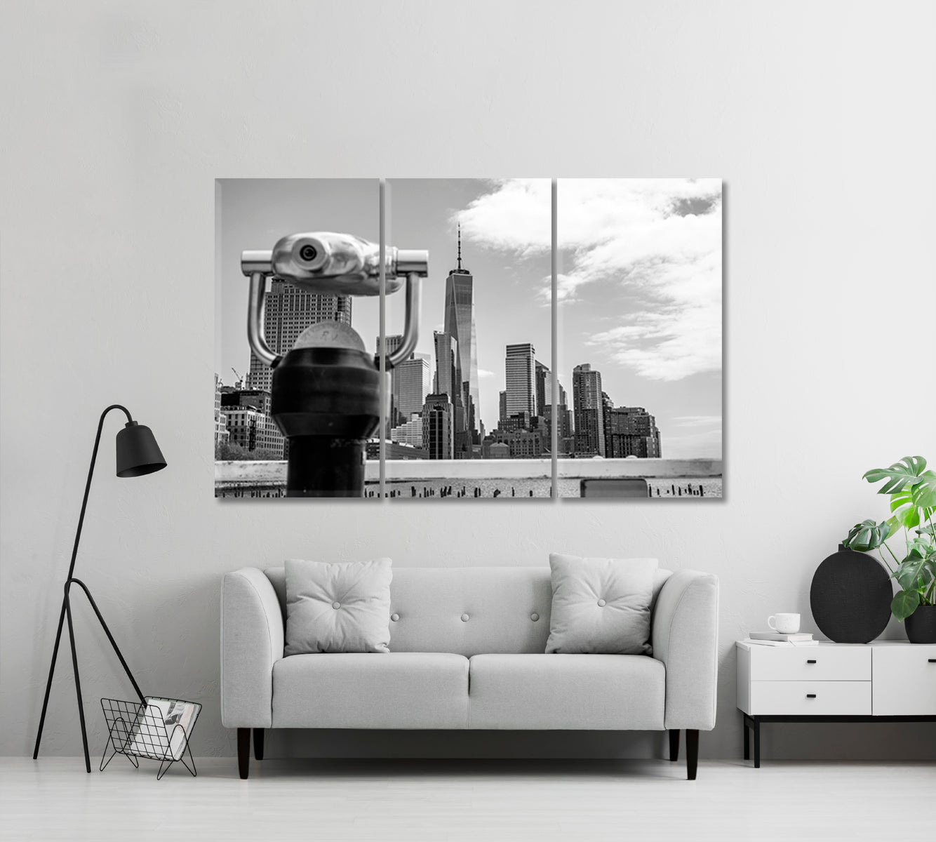 Black And White Manhattan New York Canvas Print-Canvas Print-CetArt-1 Panel-24x16 inches-CetArt