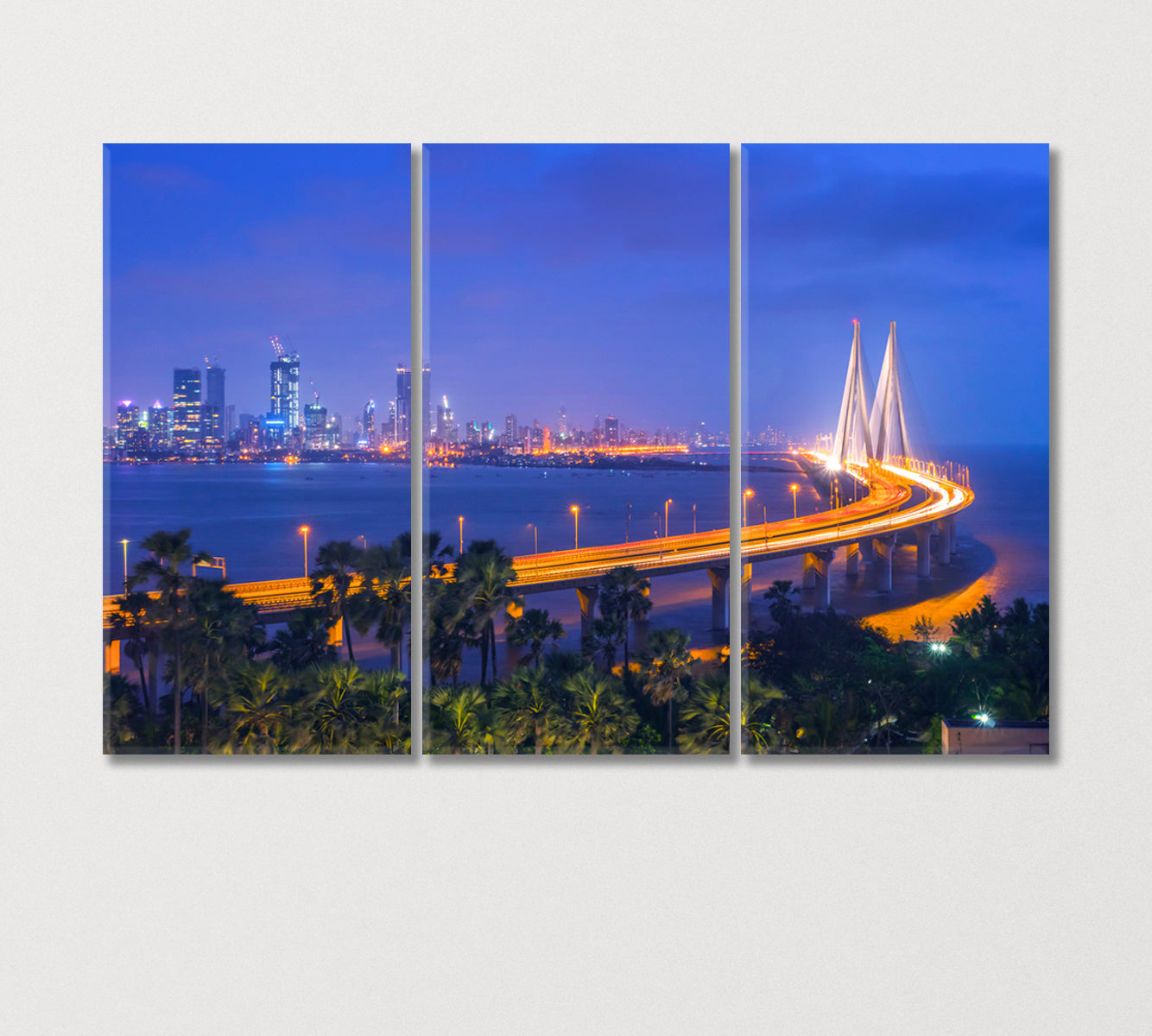 Bandra Worli Sea Link Mumbai India Canvas Print-Canvas Print-CetArt-3 Panels-36x24 inches-CetArt