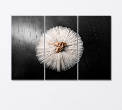 Professional Ballerina Outfit Pointe Shoes and Tutu Canvas Print-Canvas Print-CetArt-3 Panels-36x24 inches-CetArt