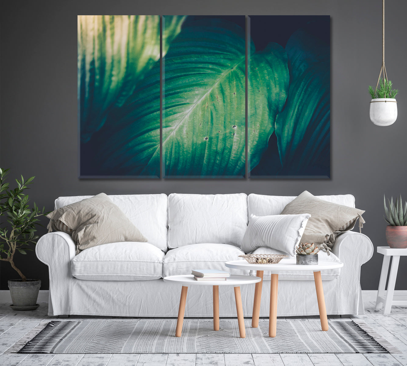 Tropical Green Leaves Canvas Print-Canvas Print-CetArt-1 Panel-24x16 inches-CetArt