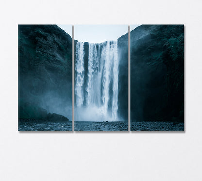 Famous Skogafoss Waterfall in Iceland Canvas Print-Canvas Print-CetArt-3 Panels-36x24 inches-CetArt