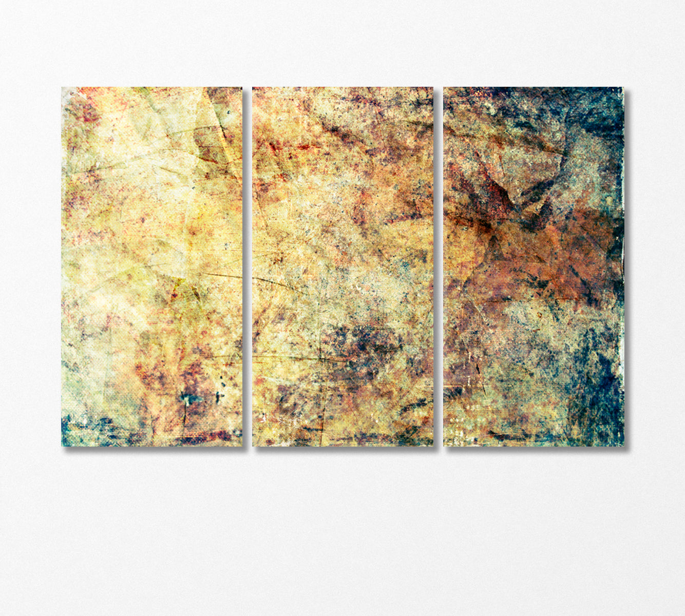 Wall Fragment with Scratches and Cracks Canvas Print-Canvas Print-CetArt-3 Panels-36x24 inches-CetArt