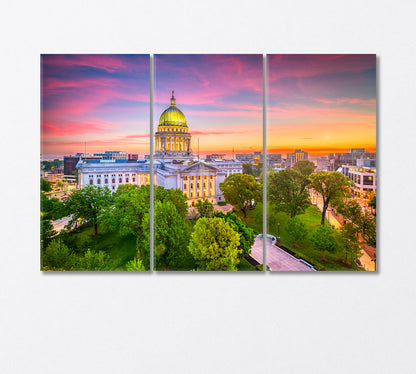 Capitol Building at Dusk USA Canvas Print-Canvas Print-CetArt-3 Panels-36x24 inches-CetArt