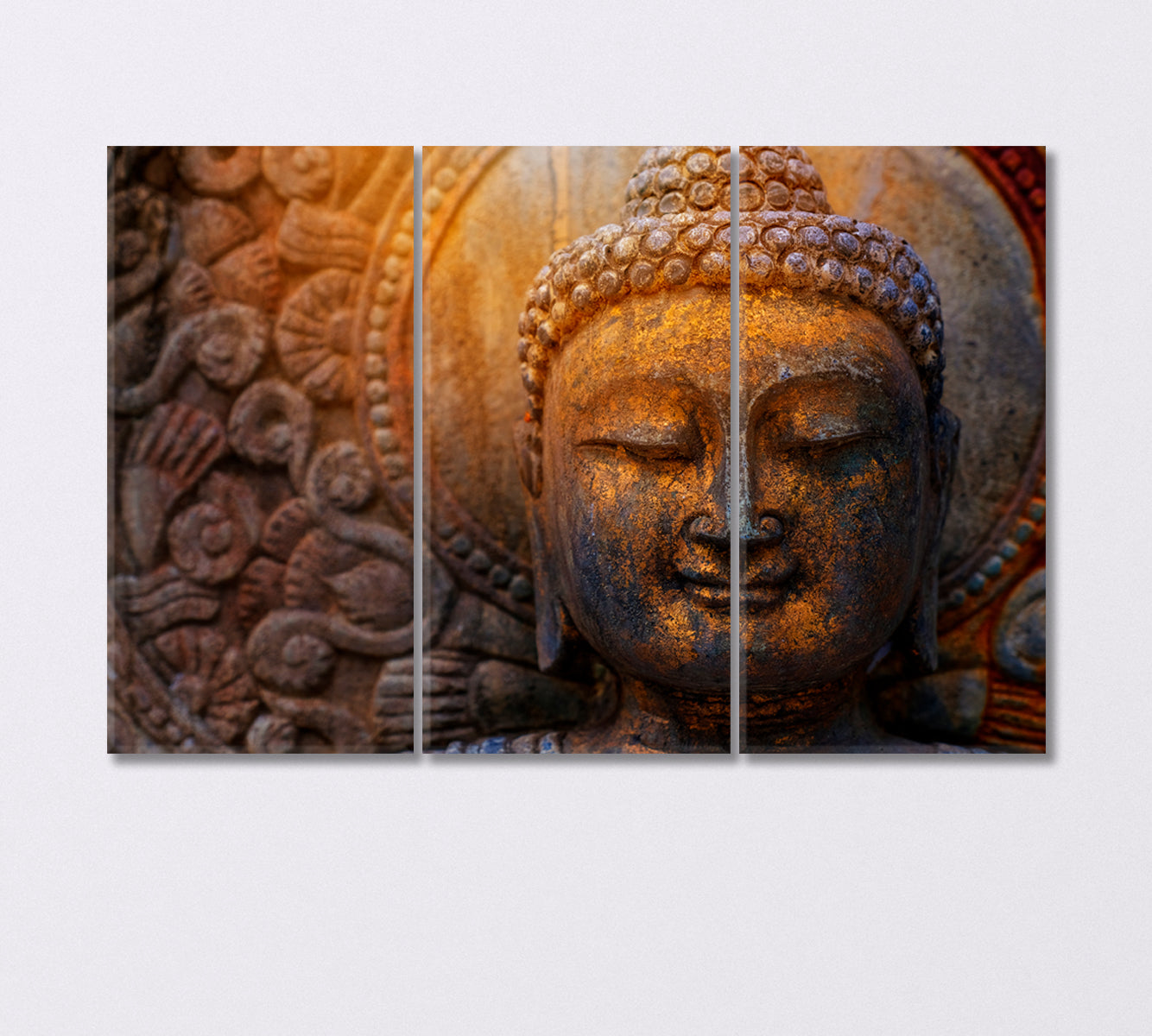 Bronze Buddha Statue Canvas Print-Canvas Print-CetArt-3 Panels-36x24 inches-CetArt
