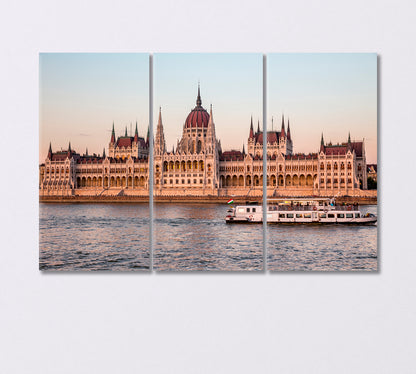 Parliament in Budapest Hungary Canvas Print-Canvas Print-CetArt-3 Panels-36x24 inches-CetArt