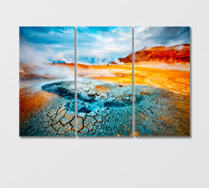 Geothermal Zone Hverir Iceland Canvas Print-Canvas Print-CetArt-3 Panels-36x24 inches-CetArt