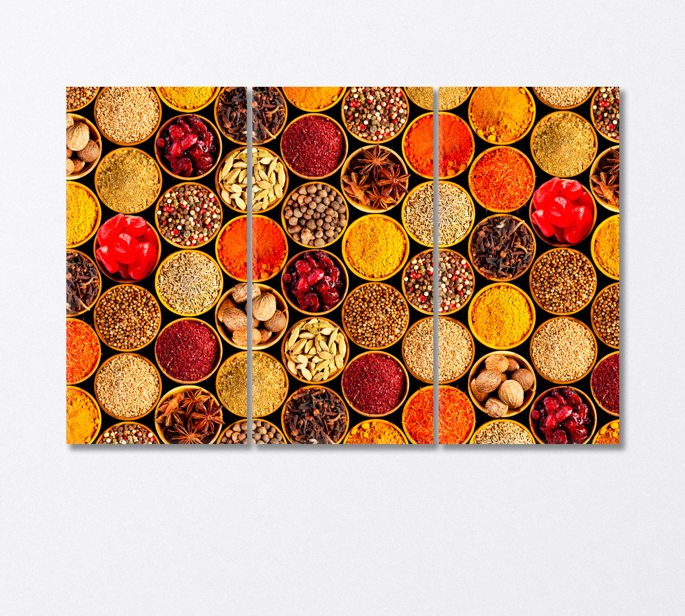 Various Spices Canvas Print-Canvas Print-CetArt-3 Panels-36x24 inches-CetArt