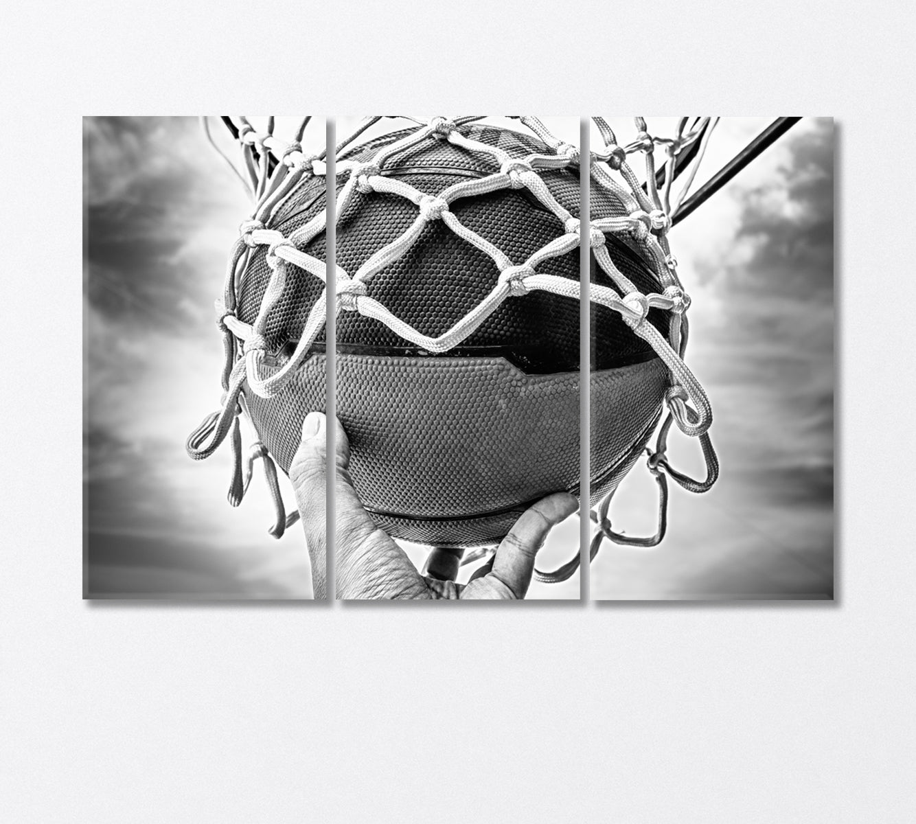 Basketball Ball in the Hoop Canvas Print-Canvas Print-CetArt-3 Panels-36x24 inches-CetArt