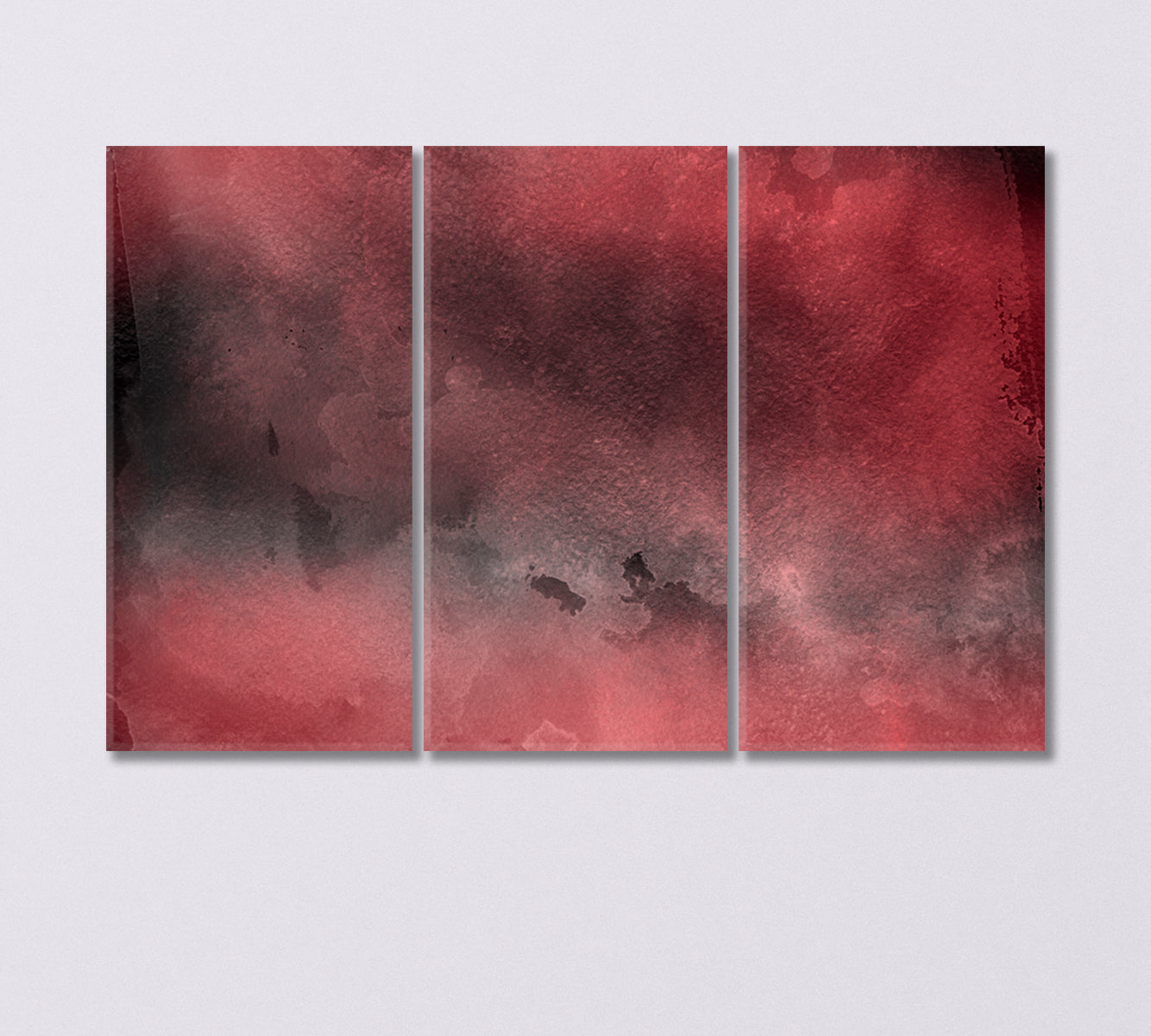 Abstract Red Watercolor Splatter Canvas Print-Canvas Print-CetArt-3 Panels-36x24 inches-CetArt