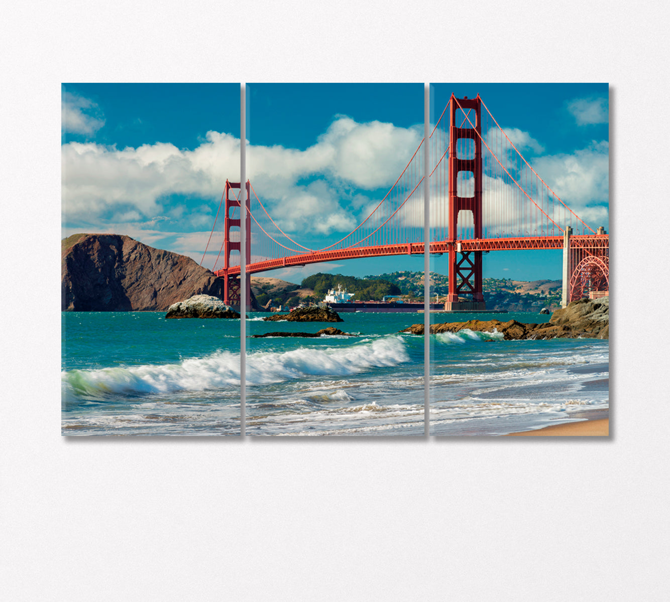 Golden Gate Bridge California USA Canvas Print-Canvas Print-CetArt-3 Panels-36x24 inches-CetArt