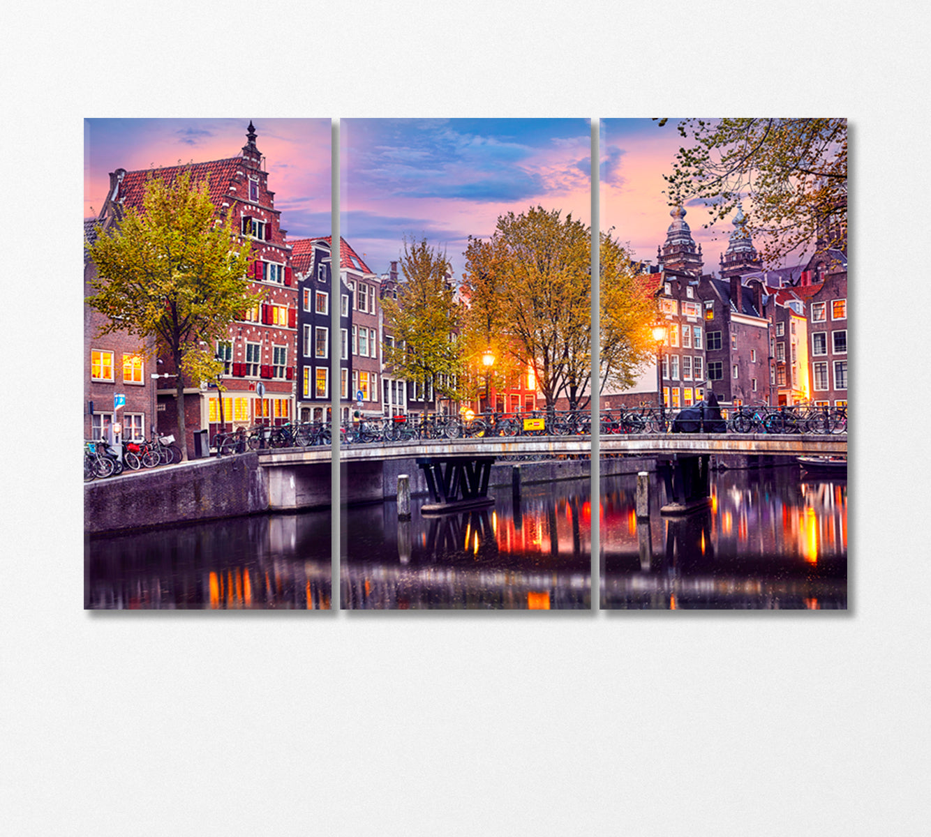 Red Light District Amsterdam Netherlands Canvas Print-Canvas Print-CetArt-3 Panels-36x24 inches-CetArt