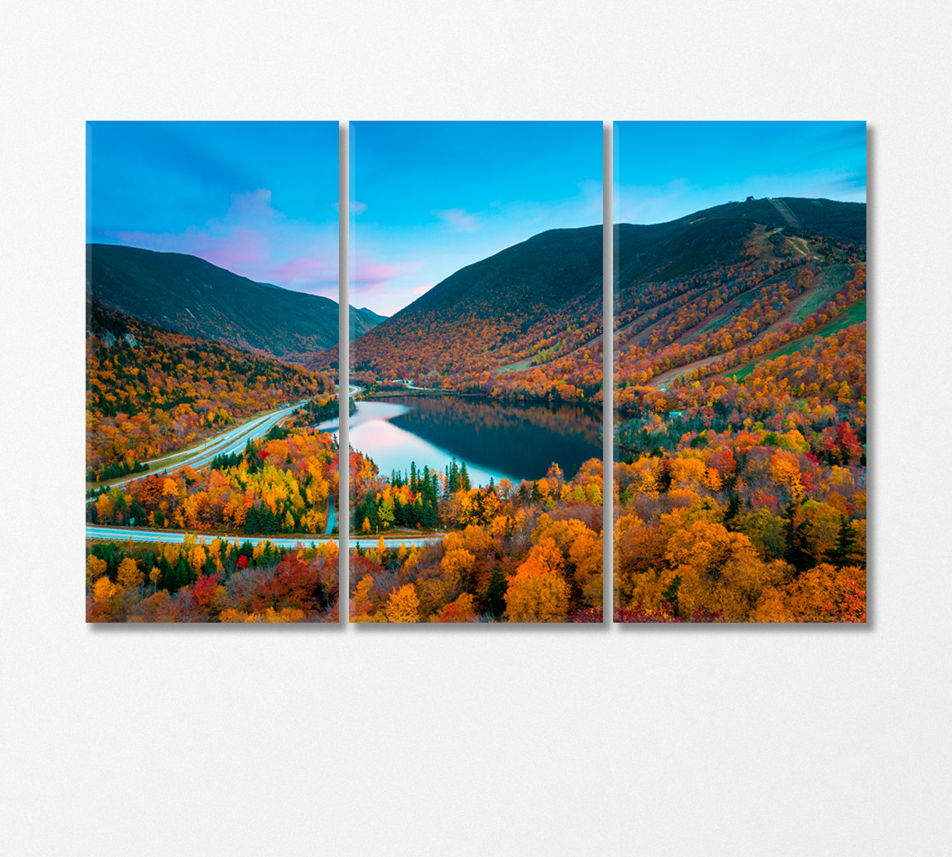 New Hampshire Fall Foliage USA Canvas Print-Canvas Print-CetArt-3 Panels-36x24 inches-CetArt