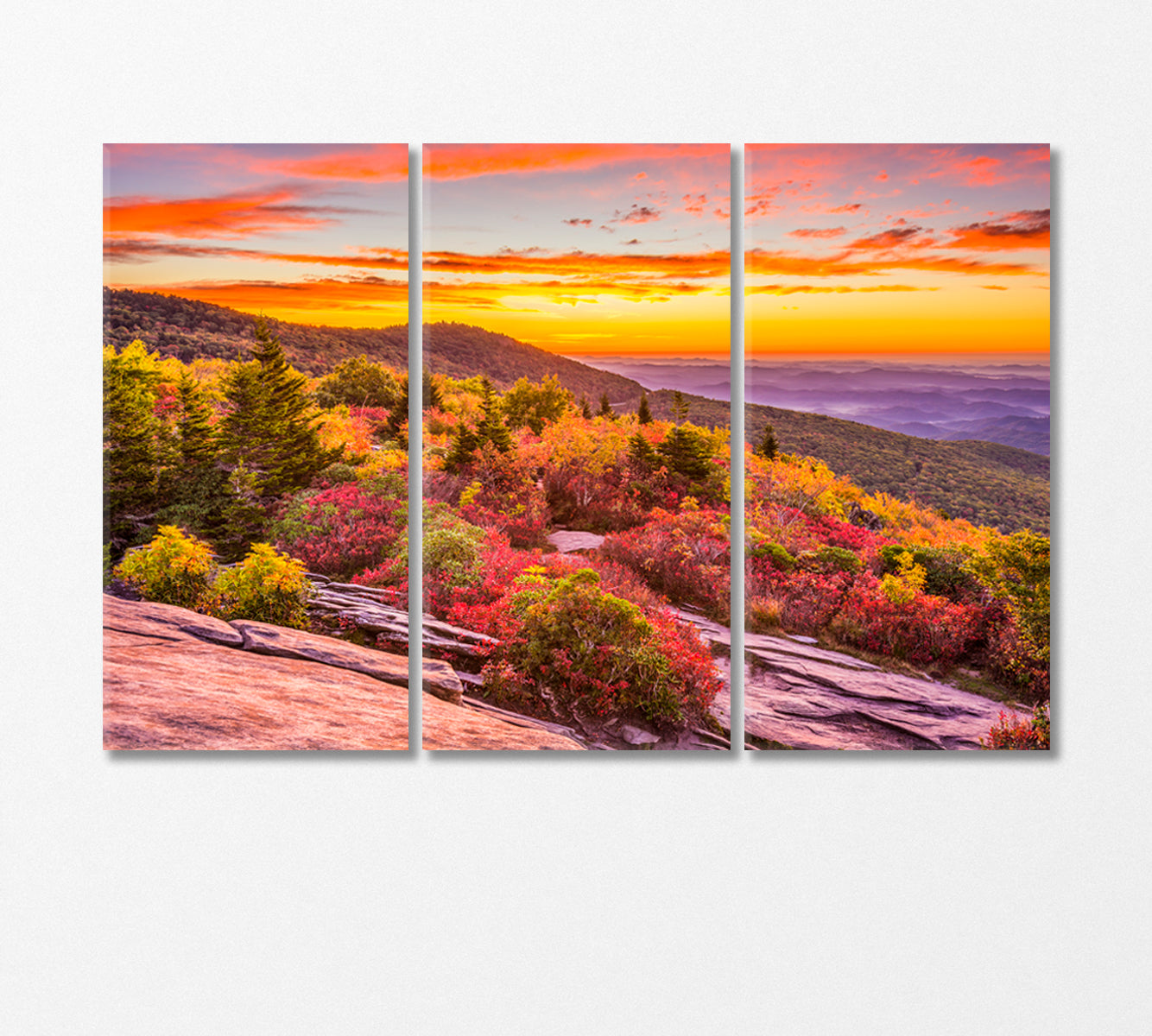 Grandpa Mountain in Autumn USA Canvas Print-Canvas Print-CetArt-3 Panels-36x24 inches-CetArt