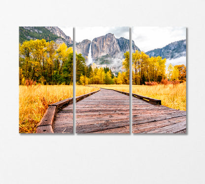Yosemite National Park in Autumn Morning USA Canvas Print-Canvas Print-CetArt-3 Panels-36x24 inches-CetArt