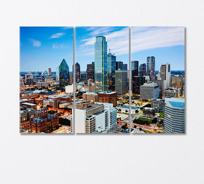 Dallas Financial Center USA Canvas Print-Canvas Print-CetArt-3 Panels-36x24 inches-CetArt