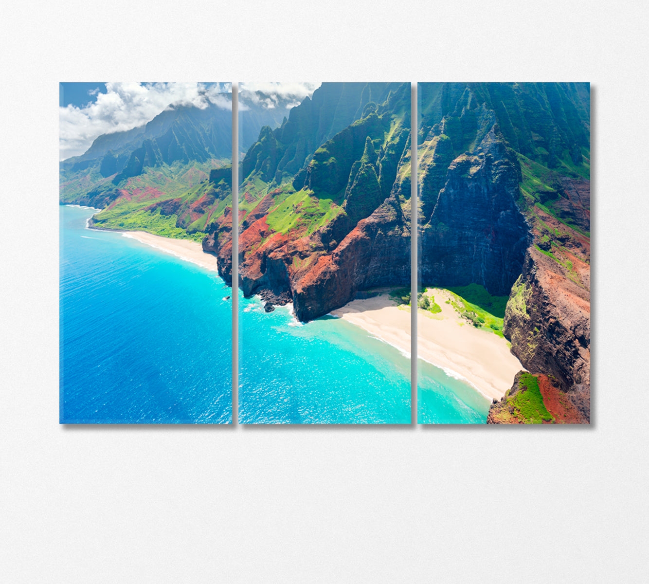Sunny Day on Kauai Island Hawaii Canvas Print-Canvas Print-CetArt-3 Panels-36x24 inches-CetArt