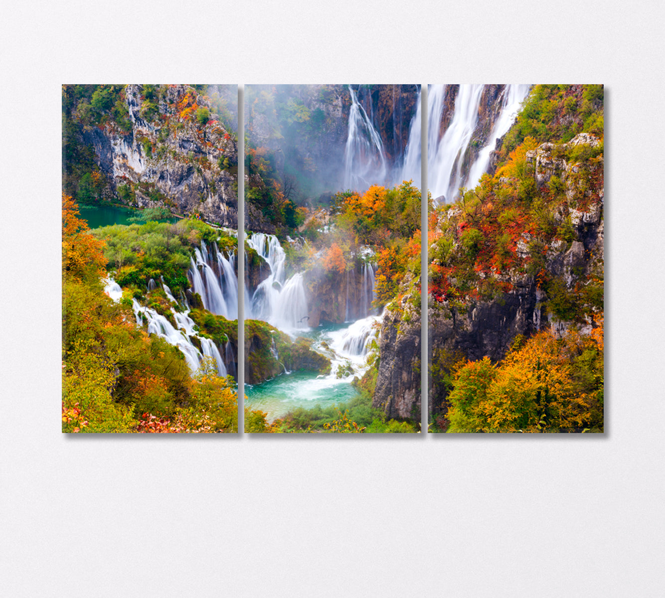 Waterfalls of Plitvice Park Croatia Canvas Print-Canvas Print-CetArt-3 Panels-36x24 inches-CetArt