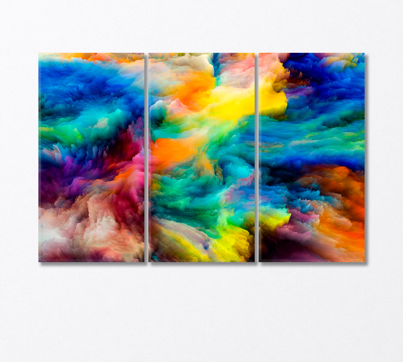 Abstract Bright Multicolor Smoke Canvas Print-Canvas Print-CetArt-3 Panels-36x24 inches-CetArt