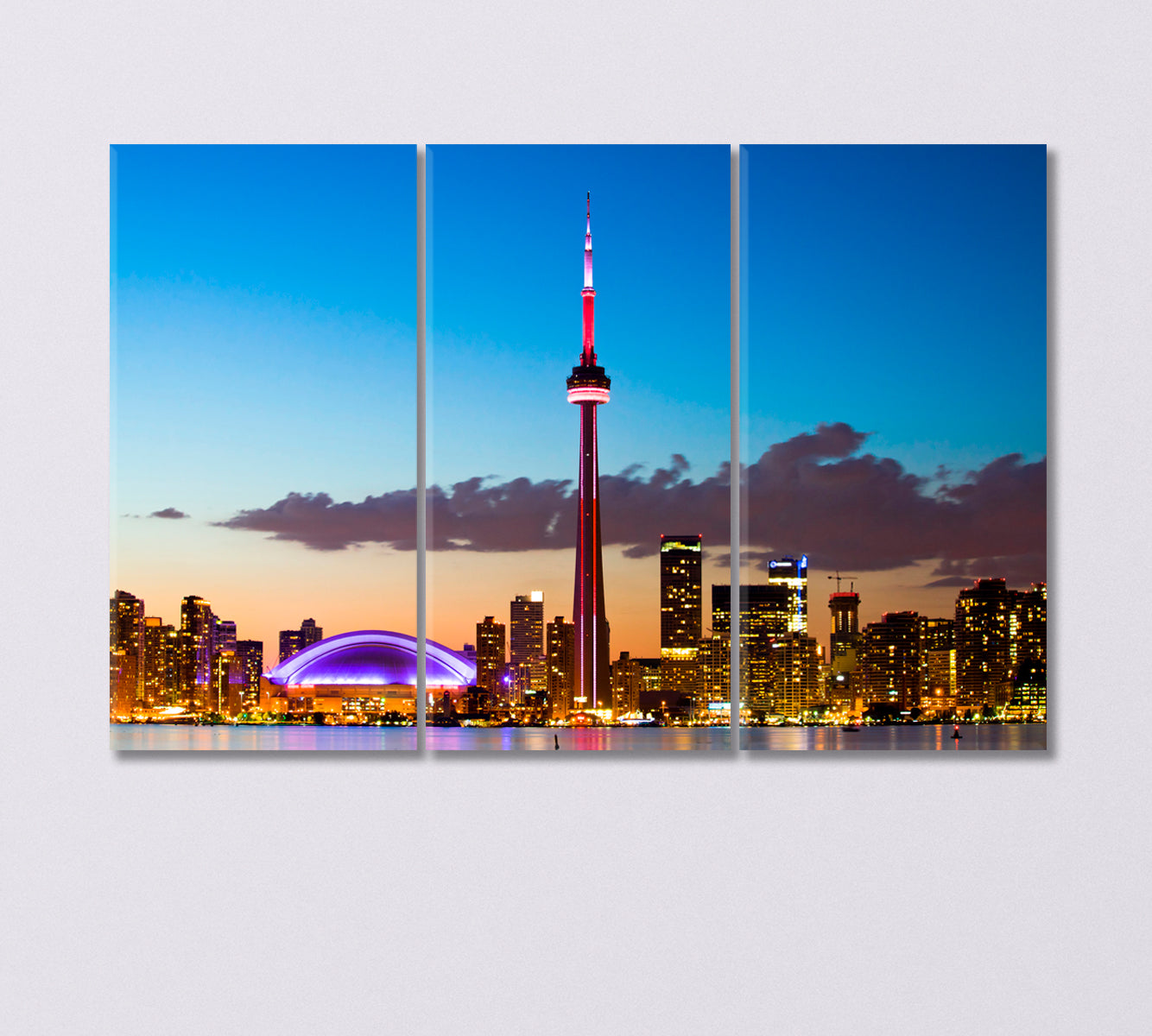 Sunset Over Toronto Canada Canvas Print-Canvas Print-CetArt-3 Panels-36x24 inches-CetArt