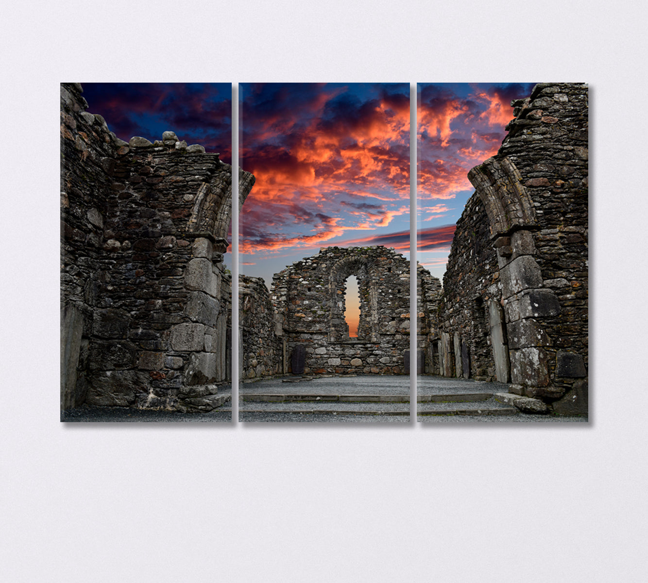 Monastic Cemetery of Glendalough Ireland Canvas Print-Canvas Print-CetArt-3 Panels-36x24 inches-CetArt