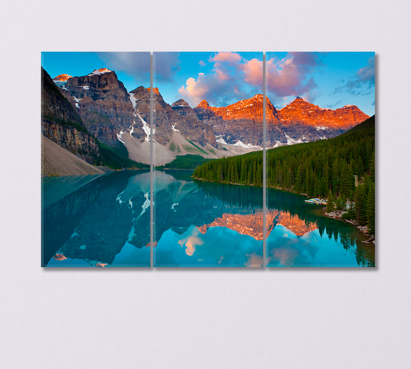 Moraine Lake at Sunrise Canvas Print-Canvas Print-CetArt-3 Panels-36x24 inches-CetArt