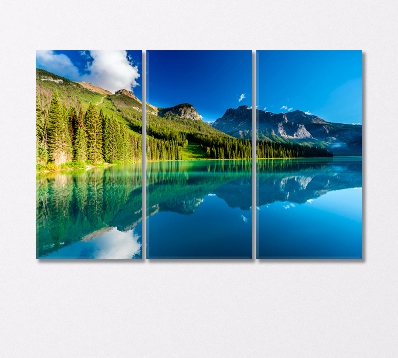 Emerald Lake Canada Canvas Print-Canvas Print-CetArt-3 Panels-36x24 inches-CetArt