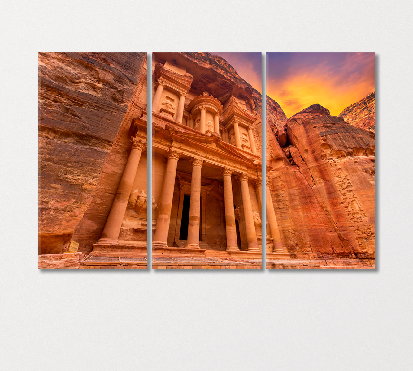 Ancient Temple in Petra Jordan Canvas Print-Canvas Print-CetArt-3 Panels-36x24 inches-CetArt