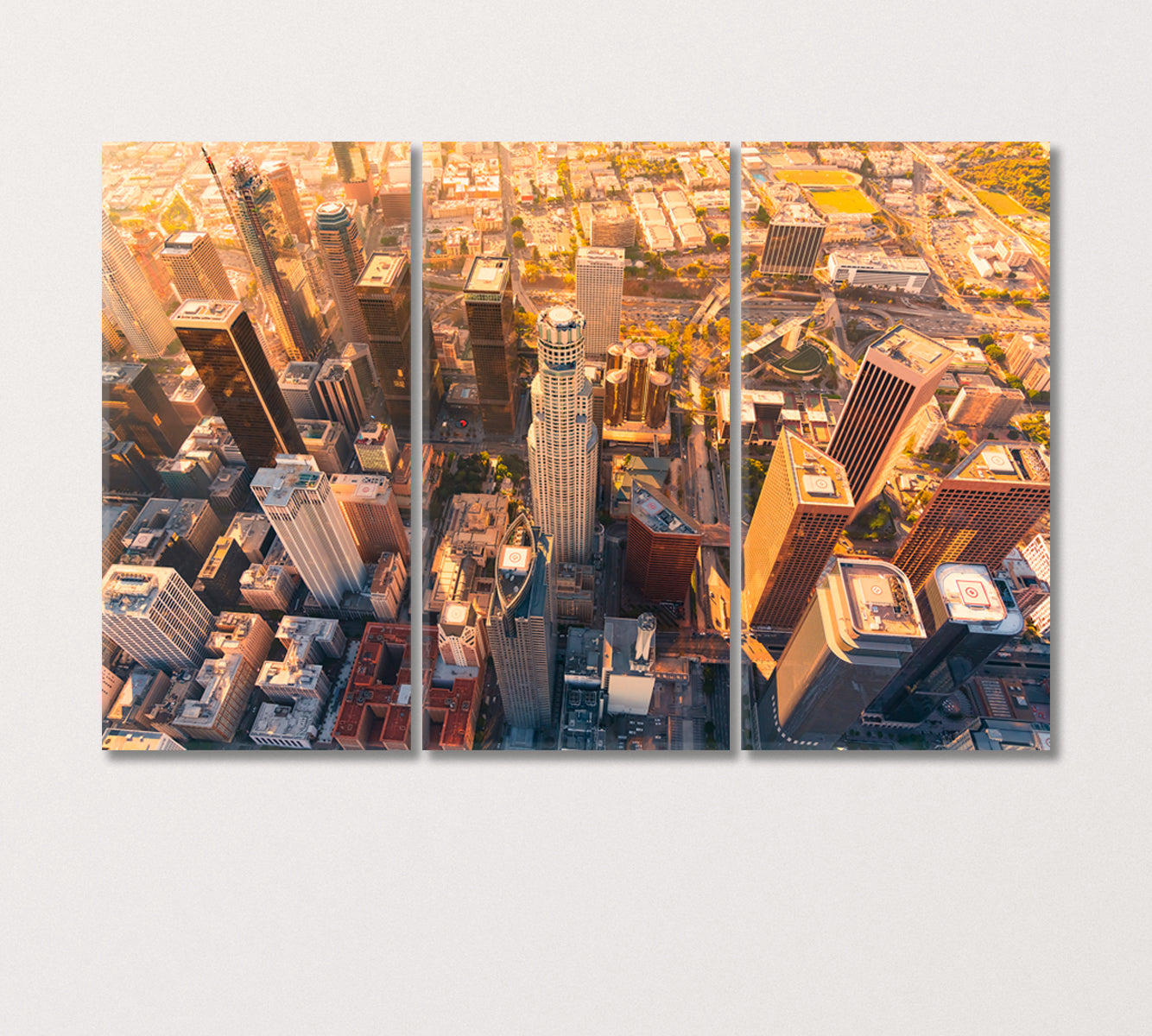 Downtown Los Angeles at Sunset Canvas Print-Canvas Print-CetArt-3 Panels-36x24 inches-CetArt