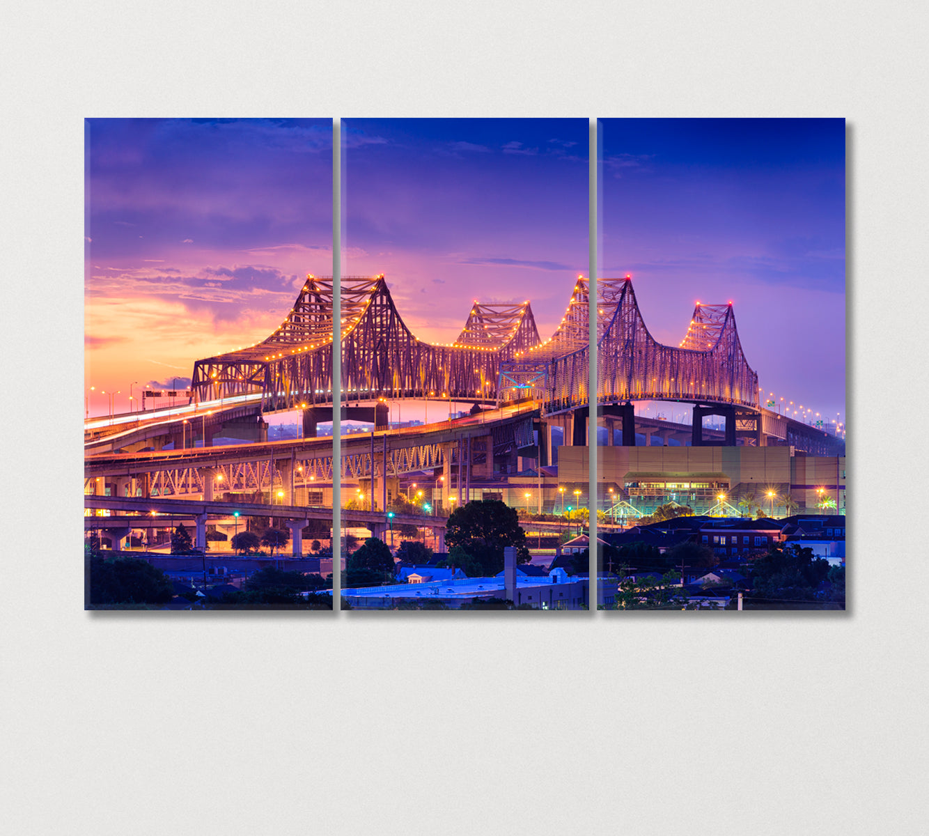 Greater New Orleans Bridge Canvas Print-Canvas Print-CetArt-3 Panels-36x24 inches-CetArt