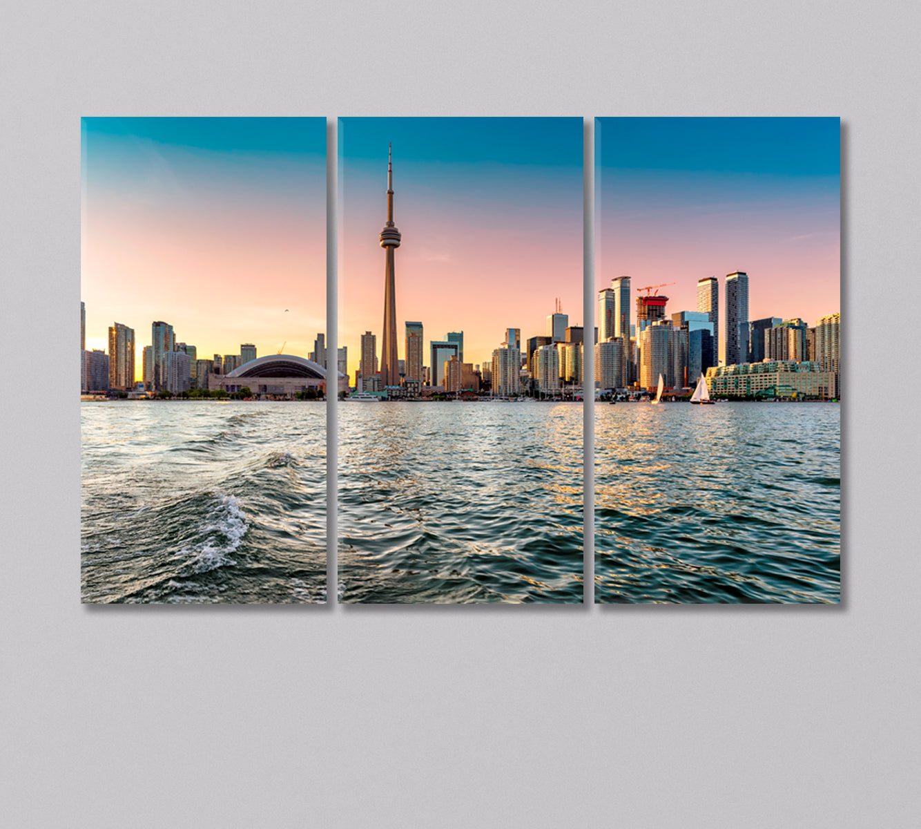 Toronto Skyline Canada Canvas Print-Canvas Print-CetArt-3 Panels-36x24 inches-CetArt