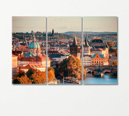 Historical Buildings of Prague Czech Republic Canvas Print-Canvas Print-CetArt-3 Panels-36x24 inches-CetArt