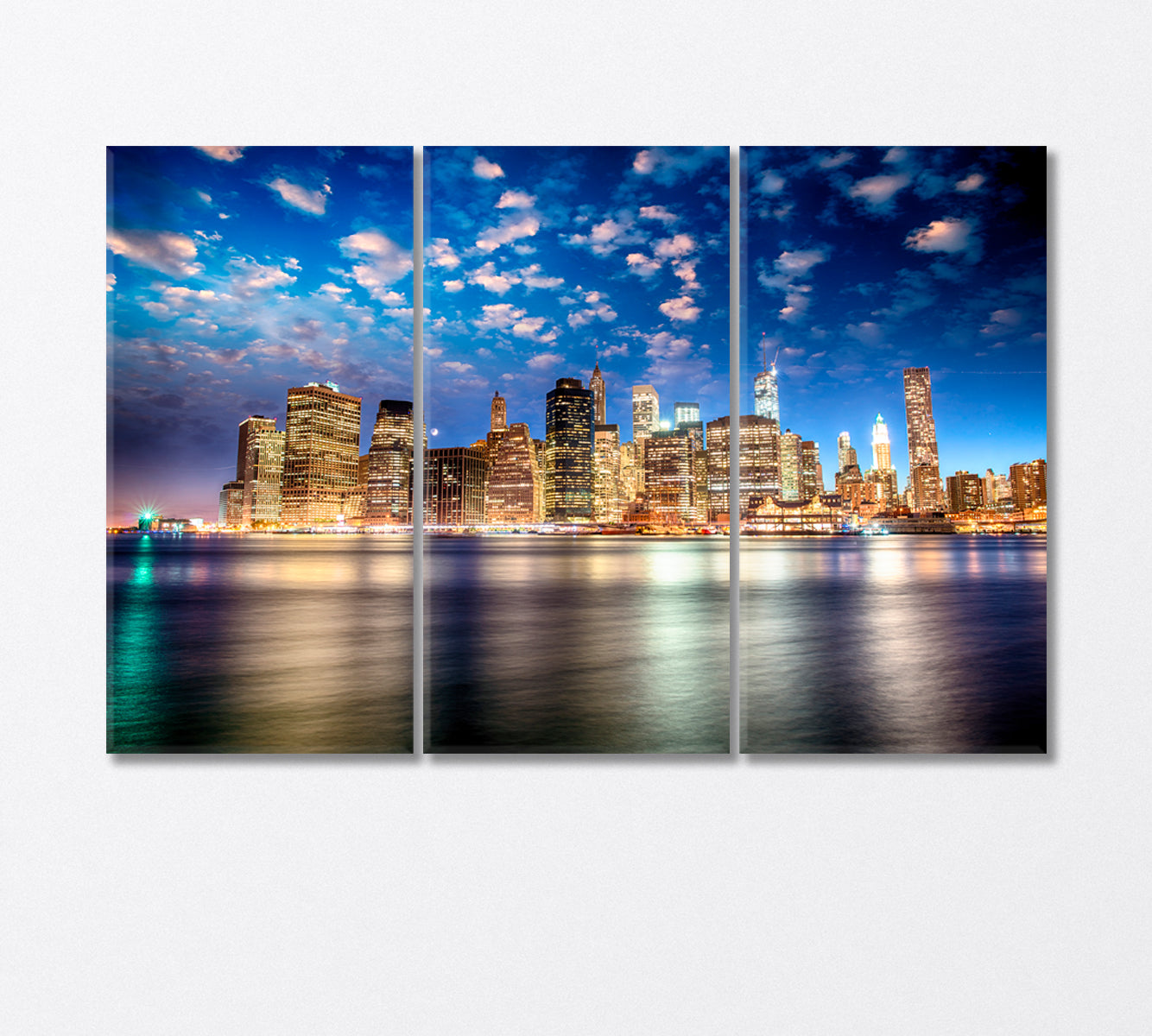 Spectacular Sunset View Manhattan New York Canvas Print-Canvas Print-CetArt-3 Panels-36x24 inches-CetArt