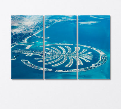 Palm Jumeirah Dubai from the Air Canvas Print-Canvas Print-CetArt-3 Panels-36x24 inches-CetArt