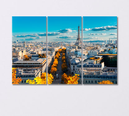 Autumn in Paris Canvas Print-Canvas Print-CetArt-3 Panels-36x24 inches-CetArt