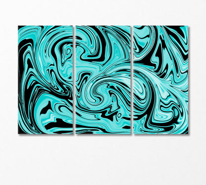 Abstract Blue and Marble Swirls Canvas Print-Canvas Print-CetArt-3 Panels-36x24 inches-CetArt